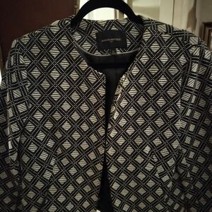 Banana Republic Geometric Black and White Blazer
